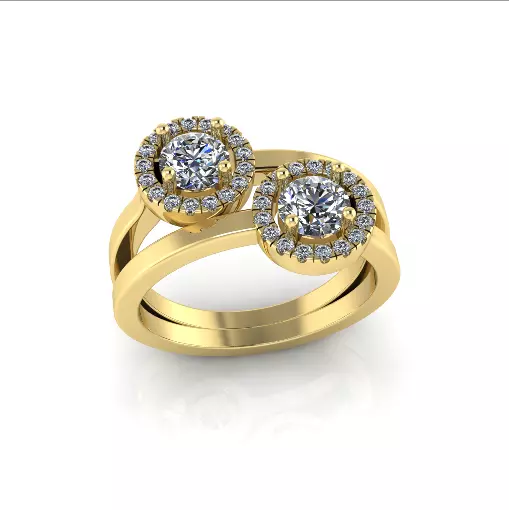 Solitaire engagement rings Model 8044 3D print model_1