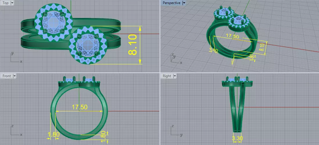 Solitaire engagement rings Model 8044 3D print model_6