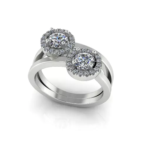 Solitaire engagement rings Model 8044 3D print model_2