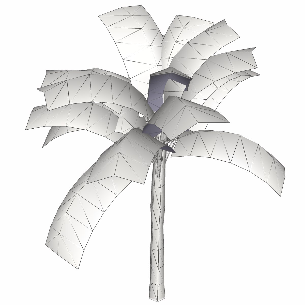 Banana Tree - 02 low poly Low-poly 3D model_1