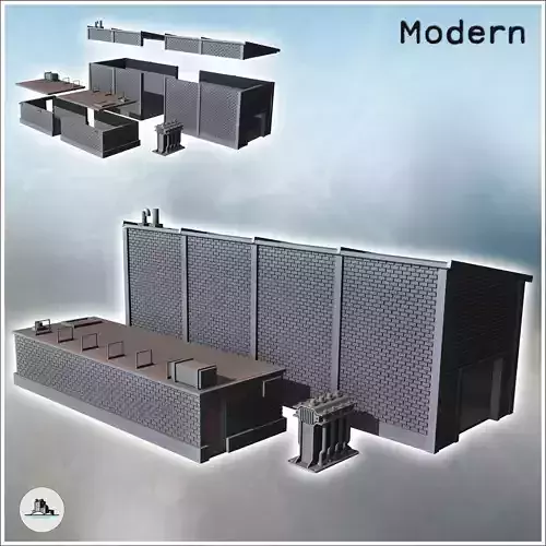 Set of two brick industrial buildings with a generator 7 - Moder