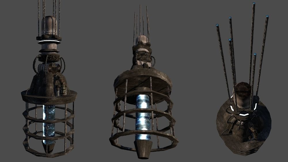 Abandoned Science Fiction Terraforming Base Low-poly 3D model_26