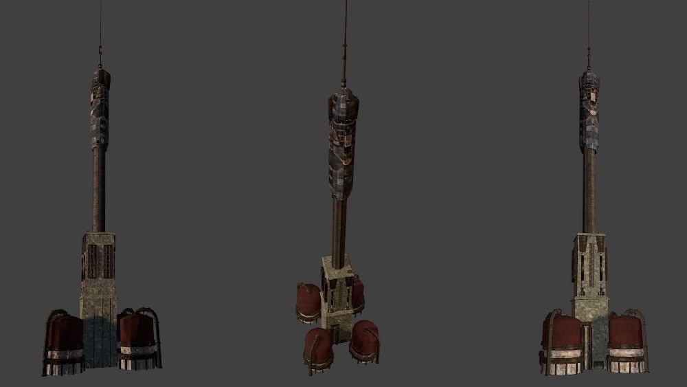 Abandoned Science Fiction Terraforming Base Low-poly 3D model_25