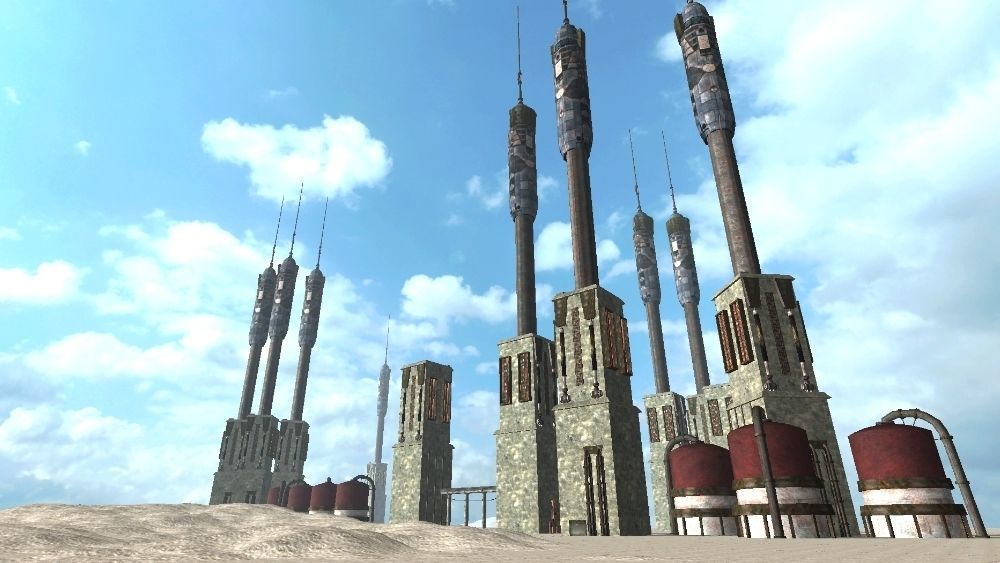 Abandoned Science Fiction Terraforming Base Low-poly 3D model_6