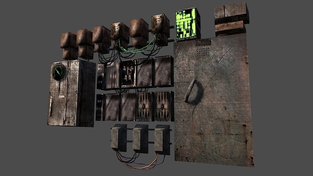 Abandoned Science Fiction Terraforming Base Low-poly 3D model_8