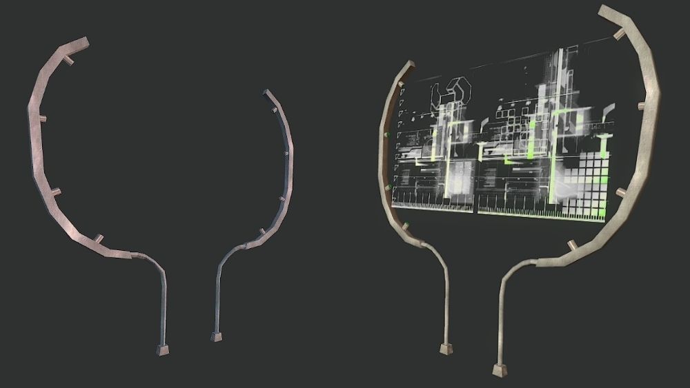 Abandoned Science Fiction Terraforming Base Low-poly 3D model_14