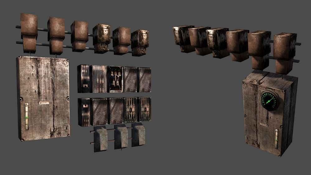 Abandoned Science Fiction Terraforming Base Low-poly 3D model_18