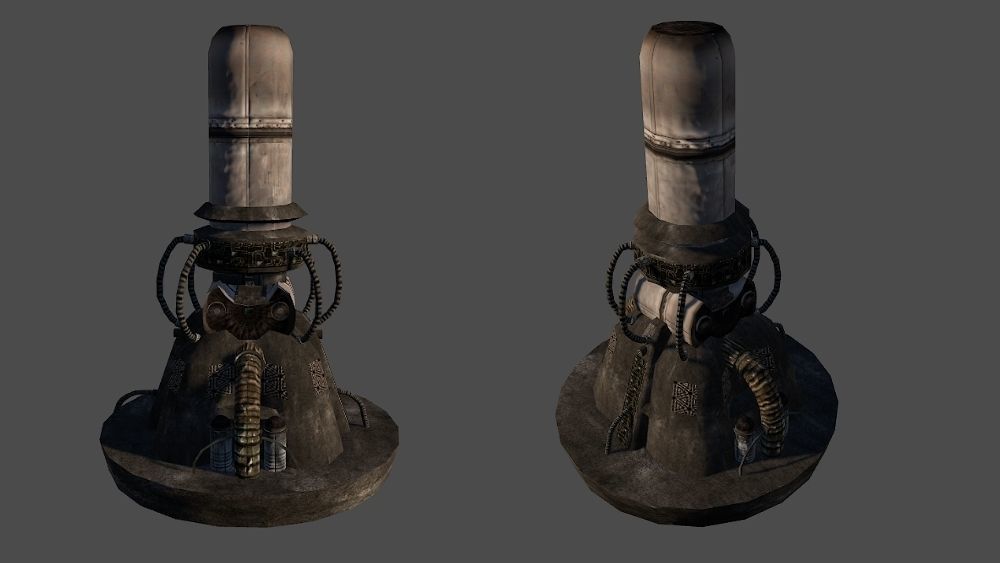 Abandoned Science Fiction Terraforming Base Low-poly 3D model_12