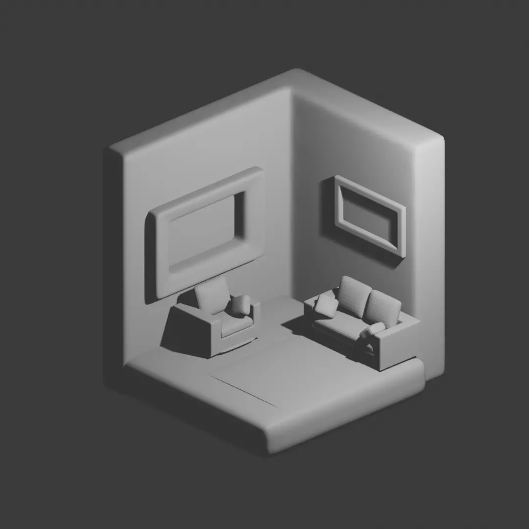 Realistic Room 3D Model 3D print model_0