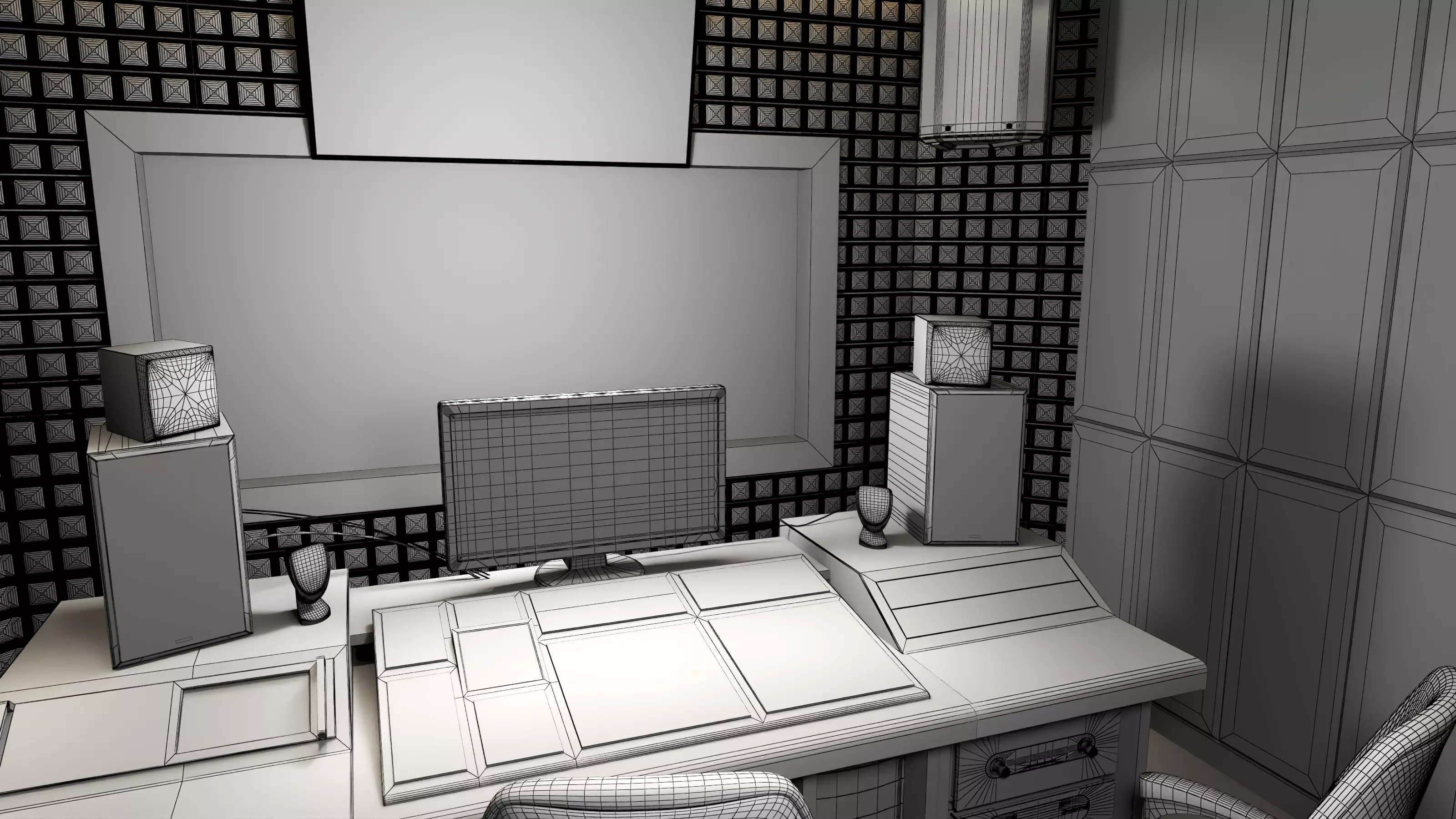 Recording Studio Music booth Low-poly 3D model_15