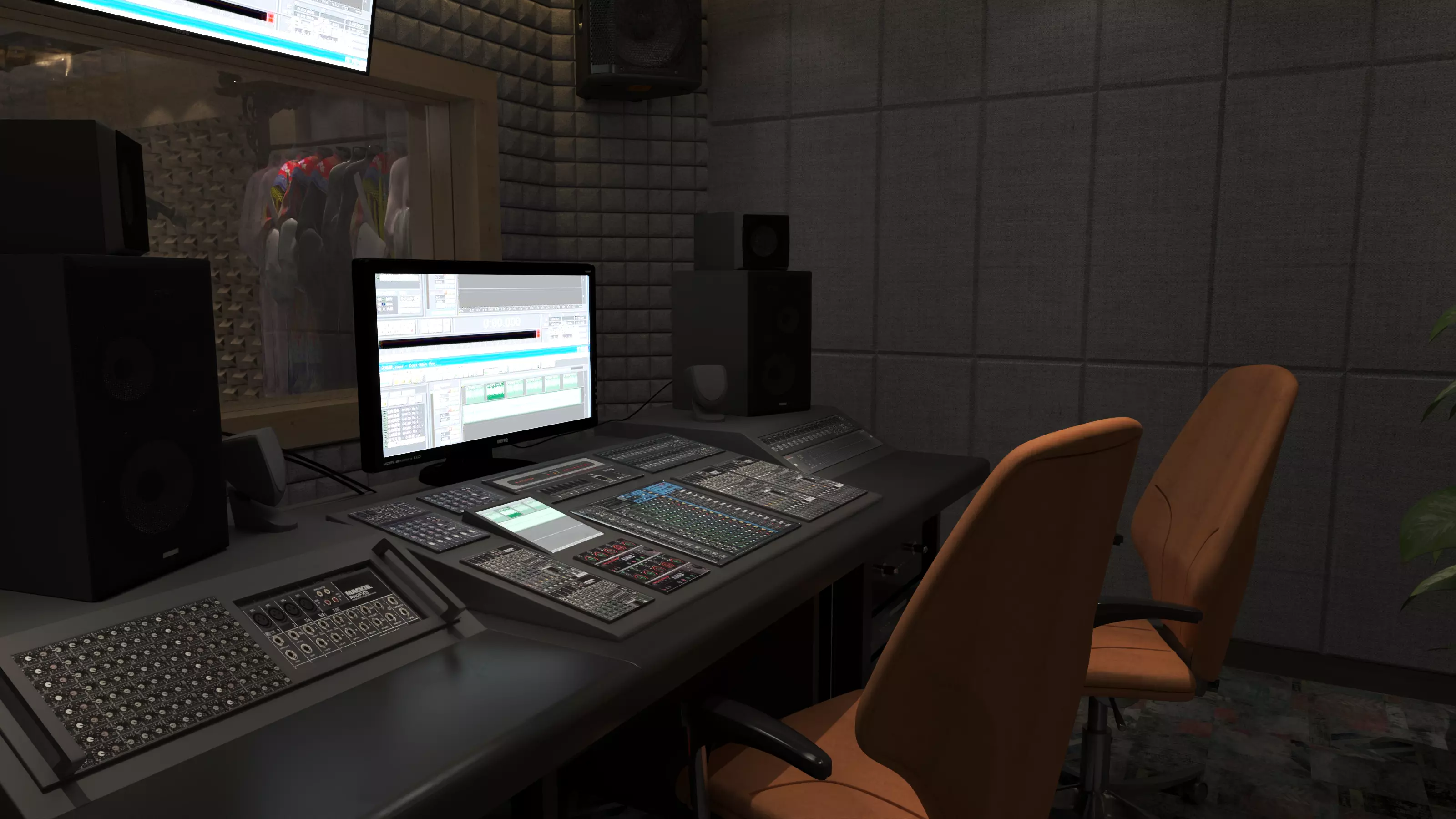 Recording Studio Music booth Low-poly 3D model_2