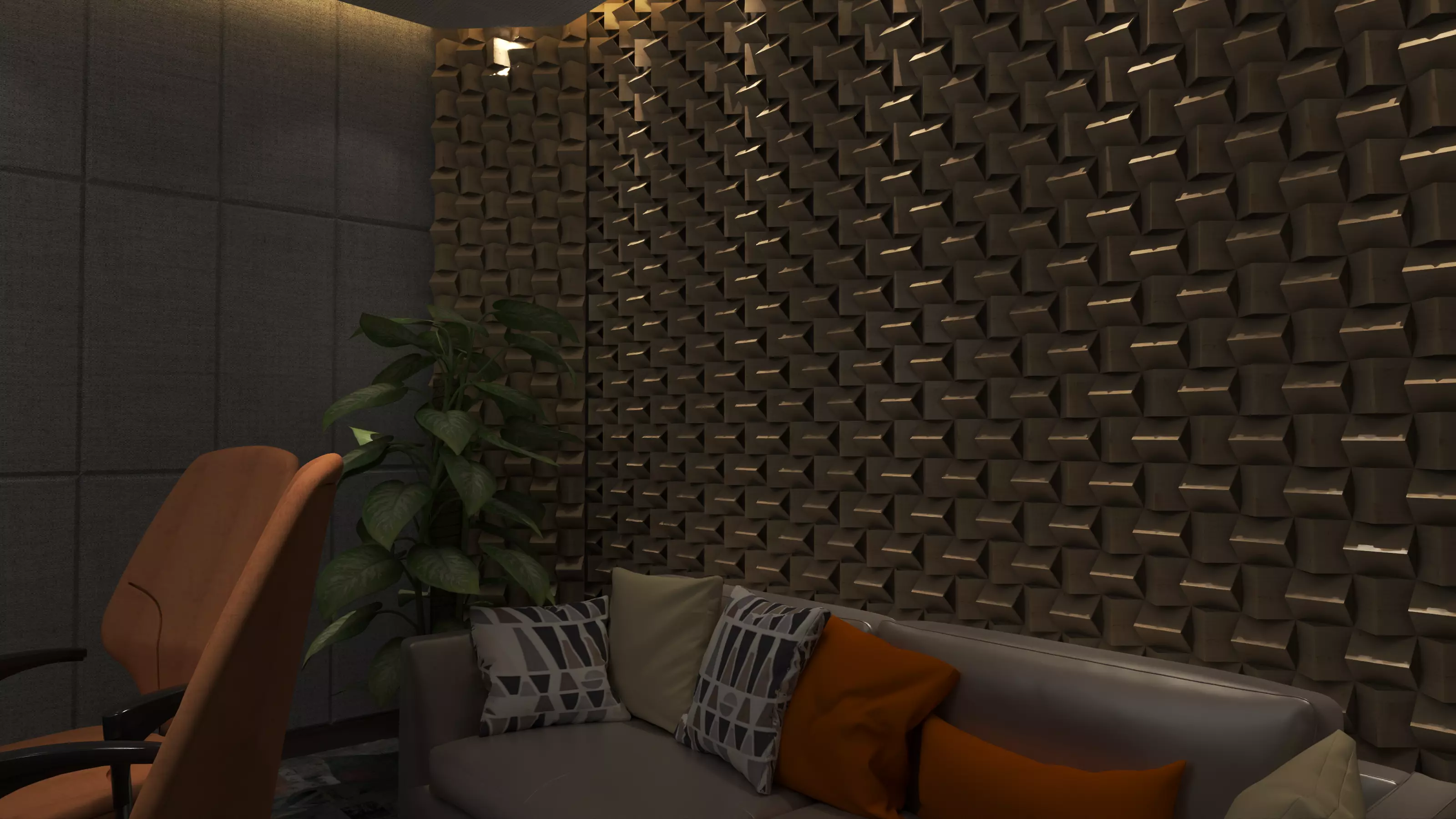 Recording Studio Music booth Low-poly 3D model_4