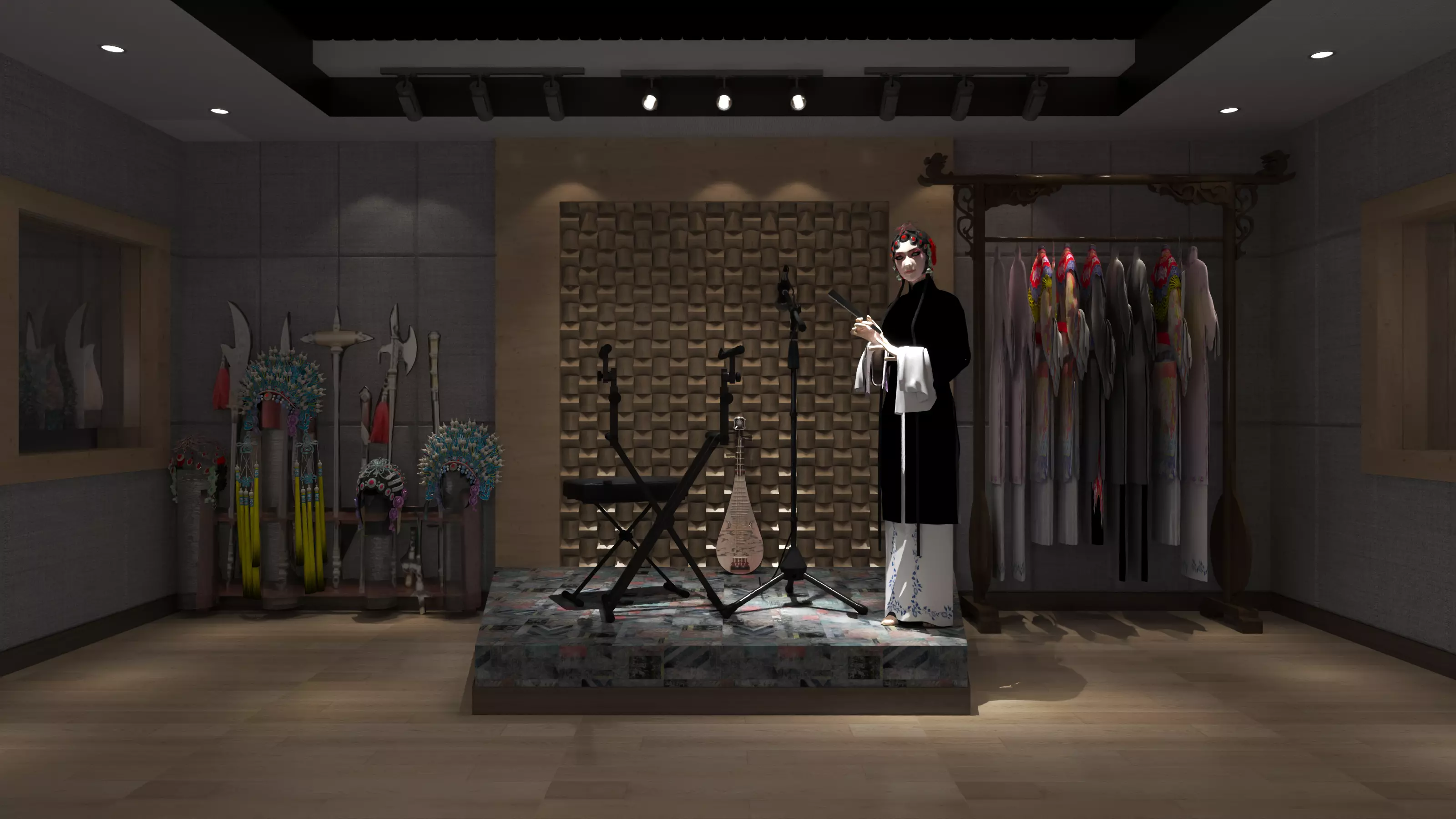 Recording Studio Music booth Low-poly 3D model_1