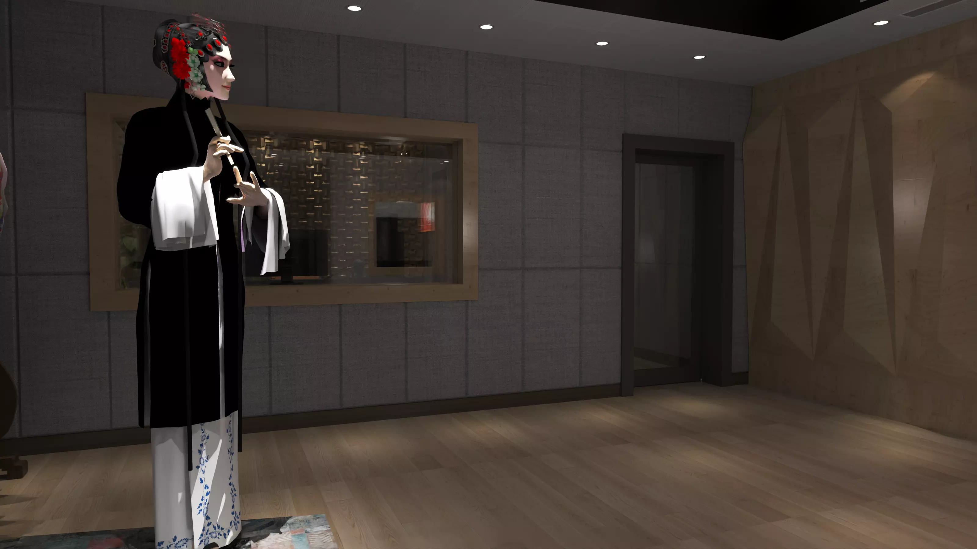 Recording Studio Music booth Low-poly 3D model_6