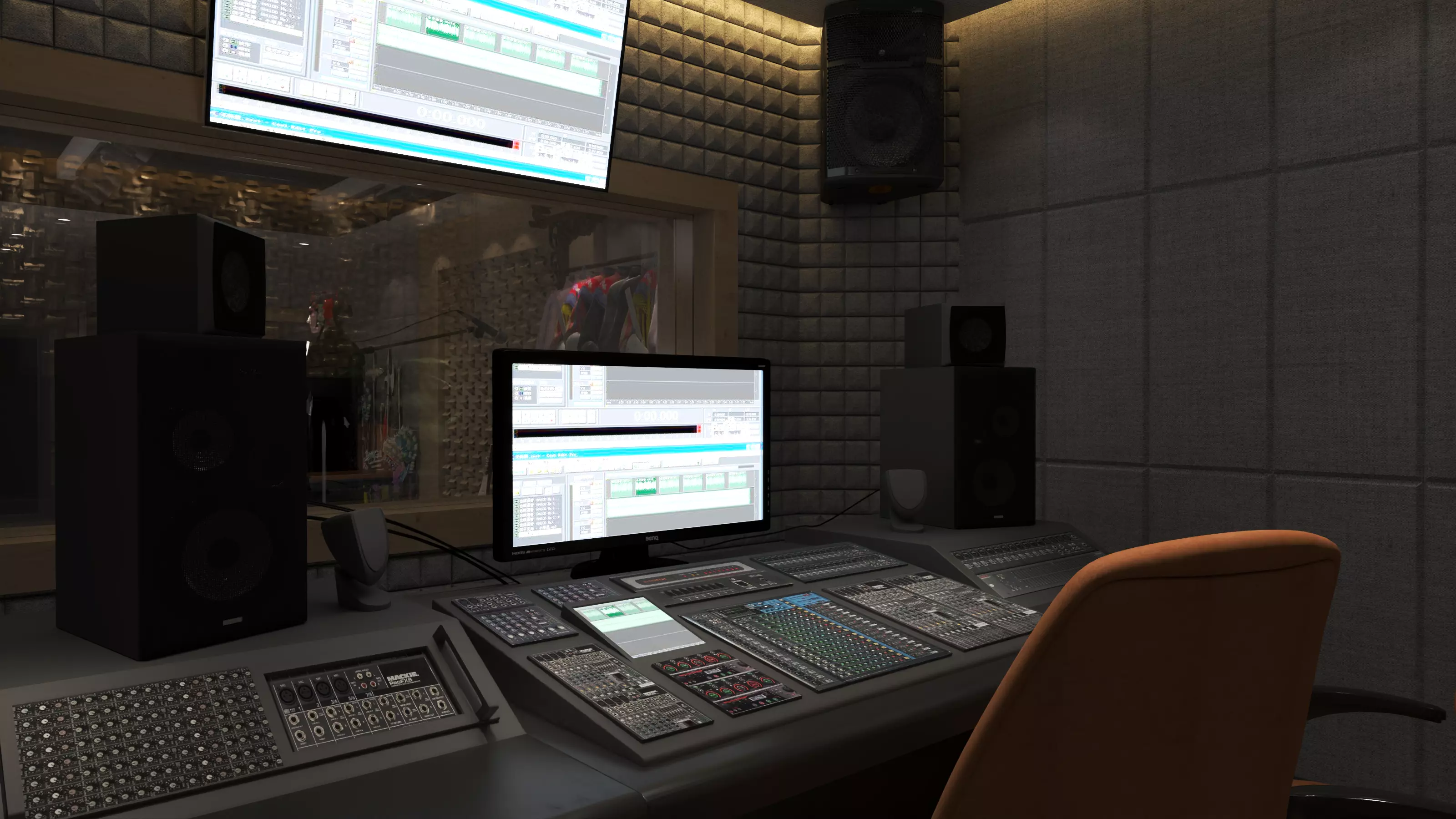 Recording Studio Music booth Low-poly 3D model_8