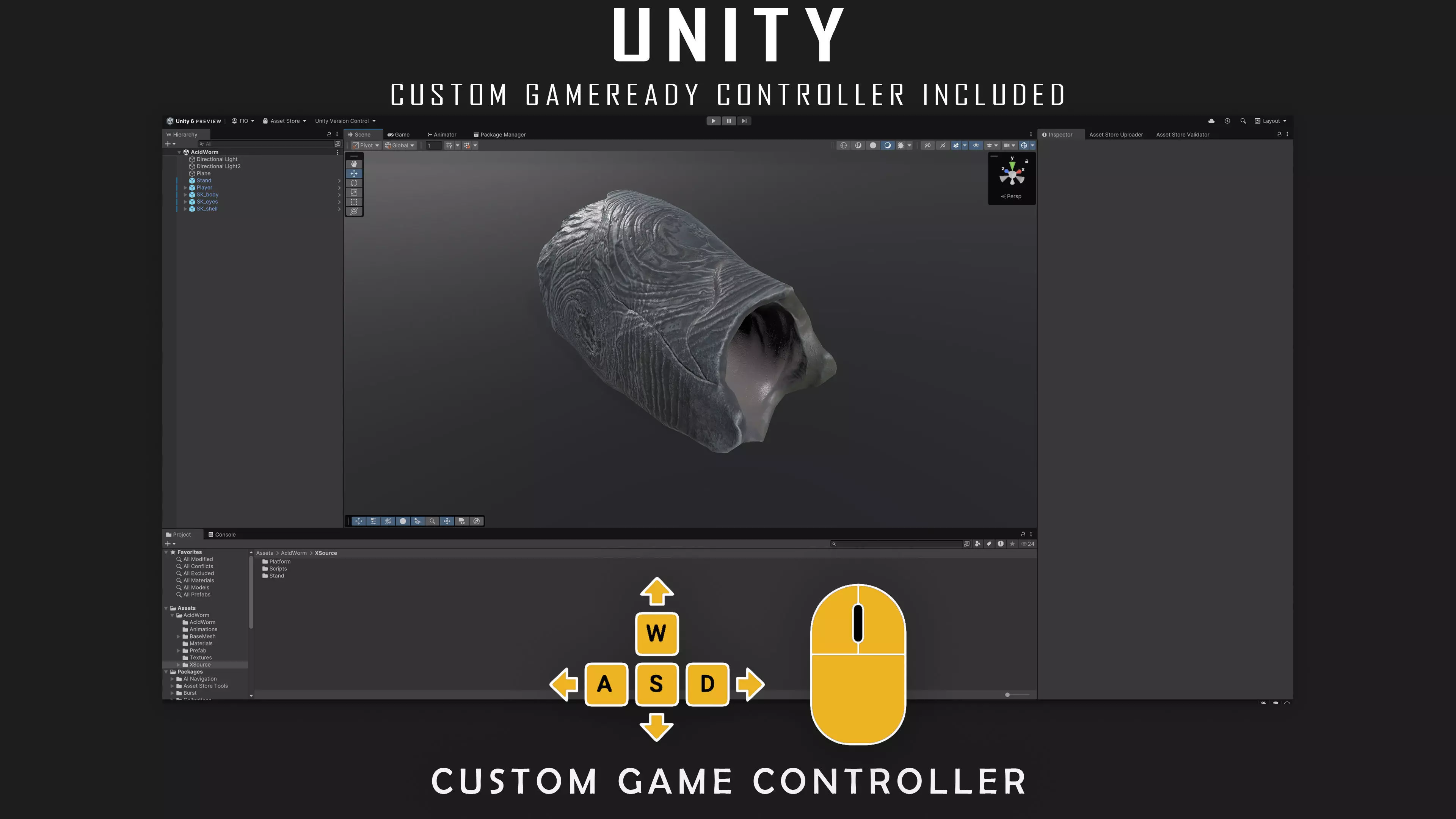Abyssal Acid Worm - Shell Creature - 79 Low-poly 3D model_23