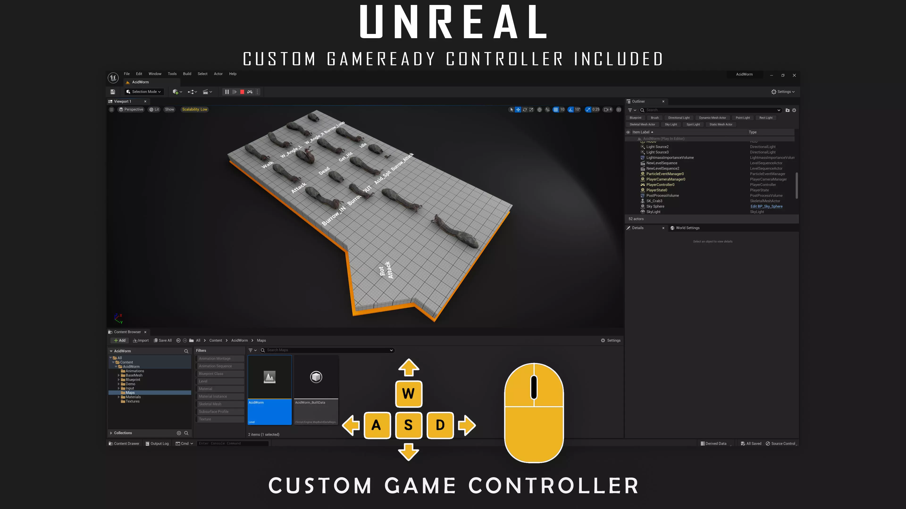 Abyssal Acid Worm - Shell Creature - 79 Low-poly 3D model_17
