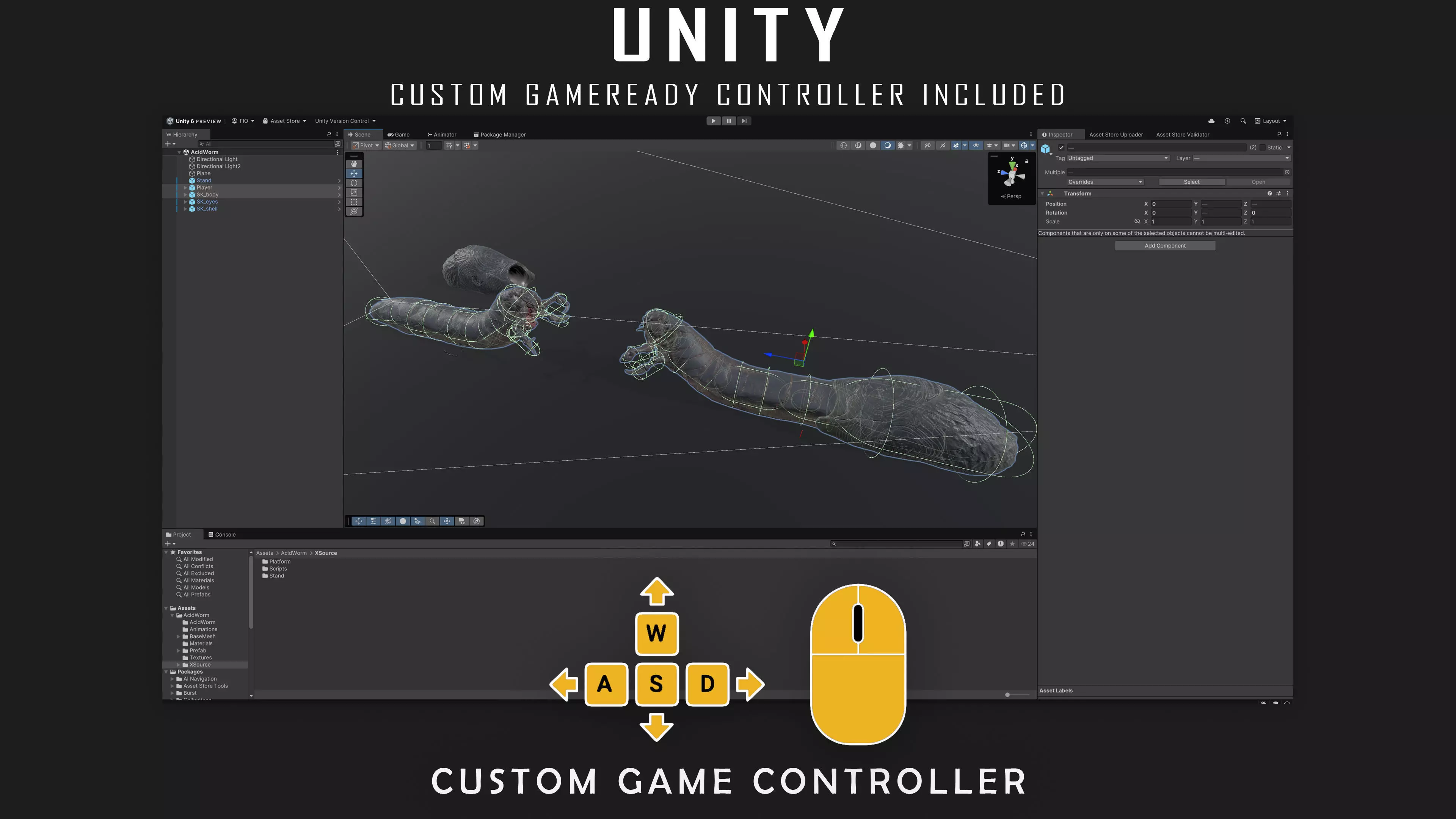 Abyssal Acid Worm - Shell Creature - 79 Low-poly 3D model_24