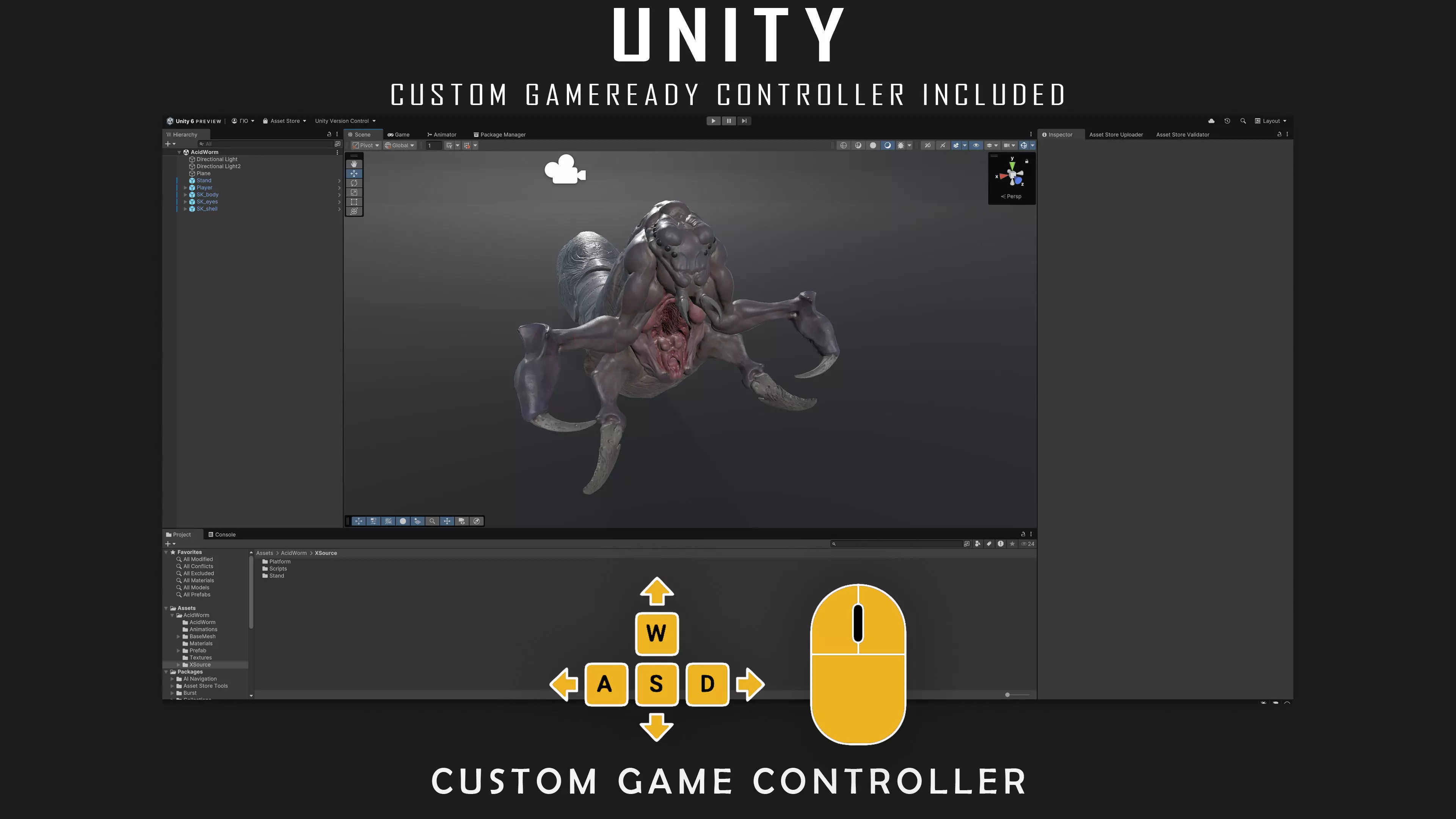 Abyssal Acid Worm - Shell Creature - 79 Low-poly 3D model_21