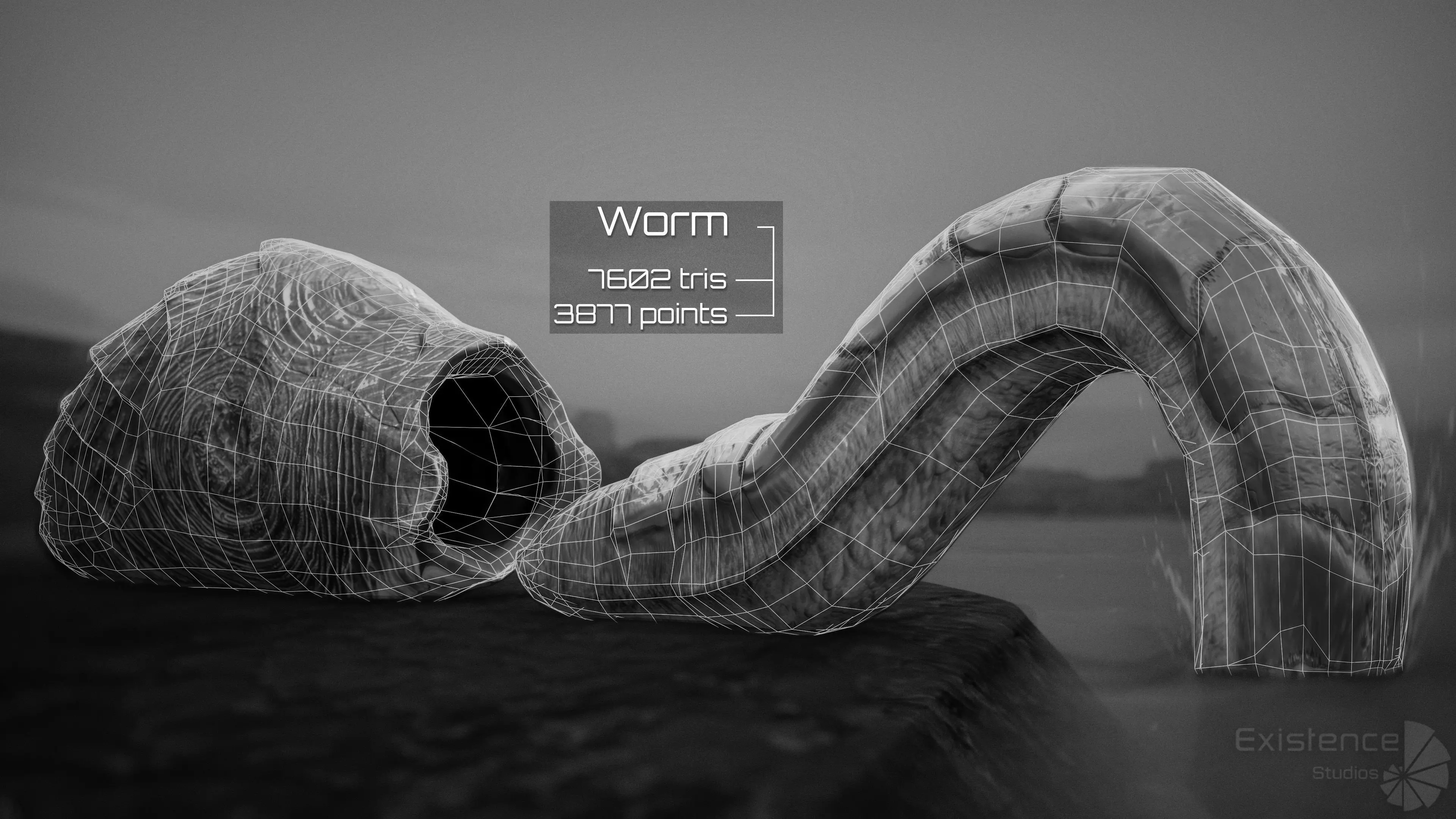 Abyssal Acid Worm - Shell Creature - 79 Low-poly 3D model_6
