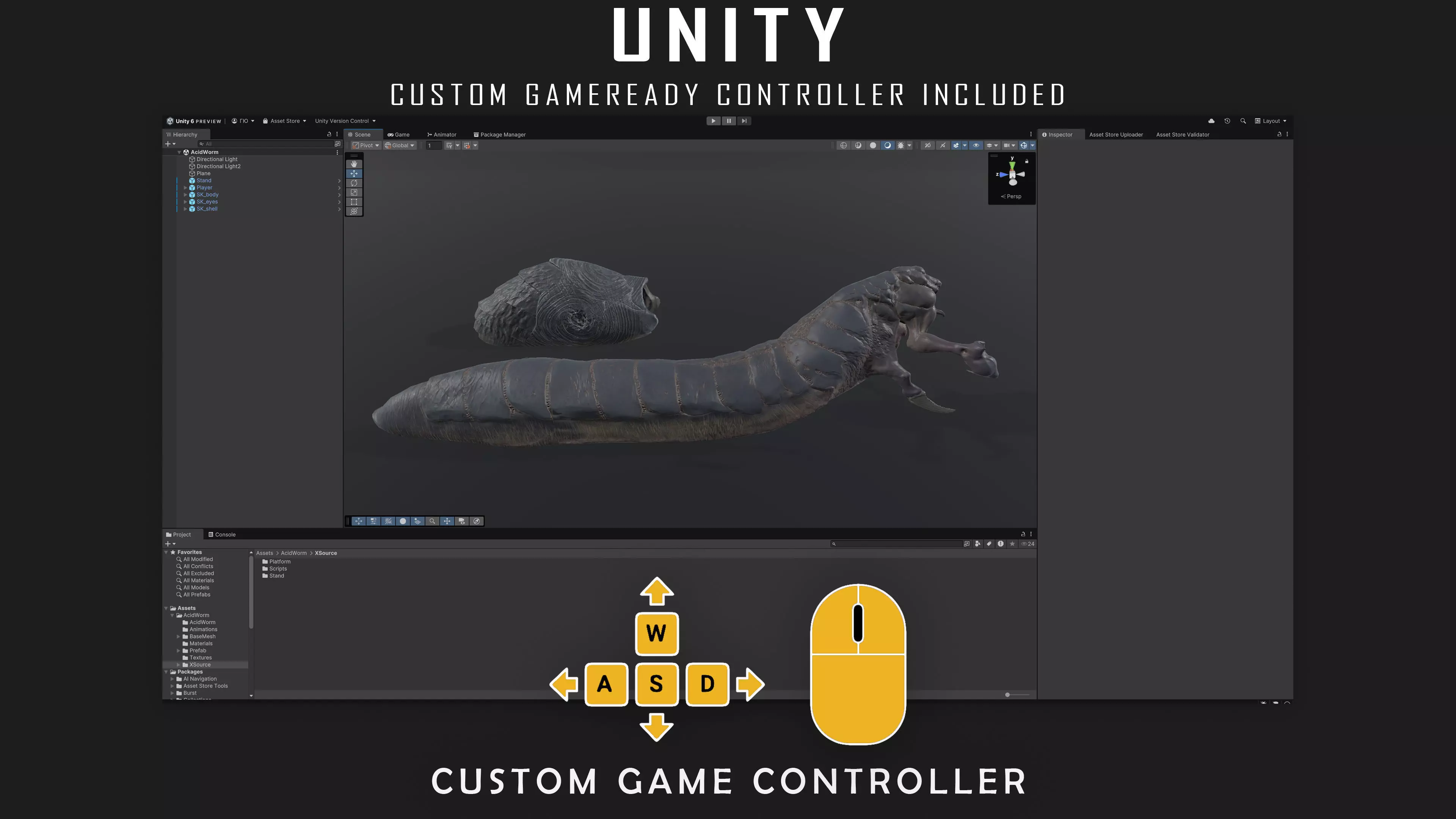 Abyssal Acid Worm - Shell Creature - 79 Low-poly 3D model_22