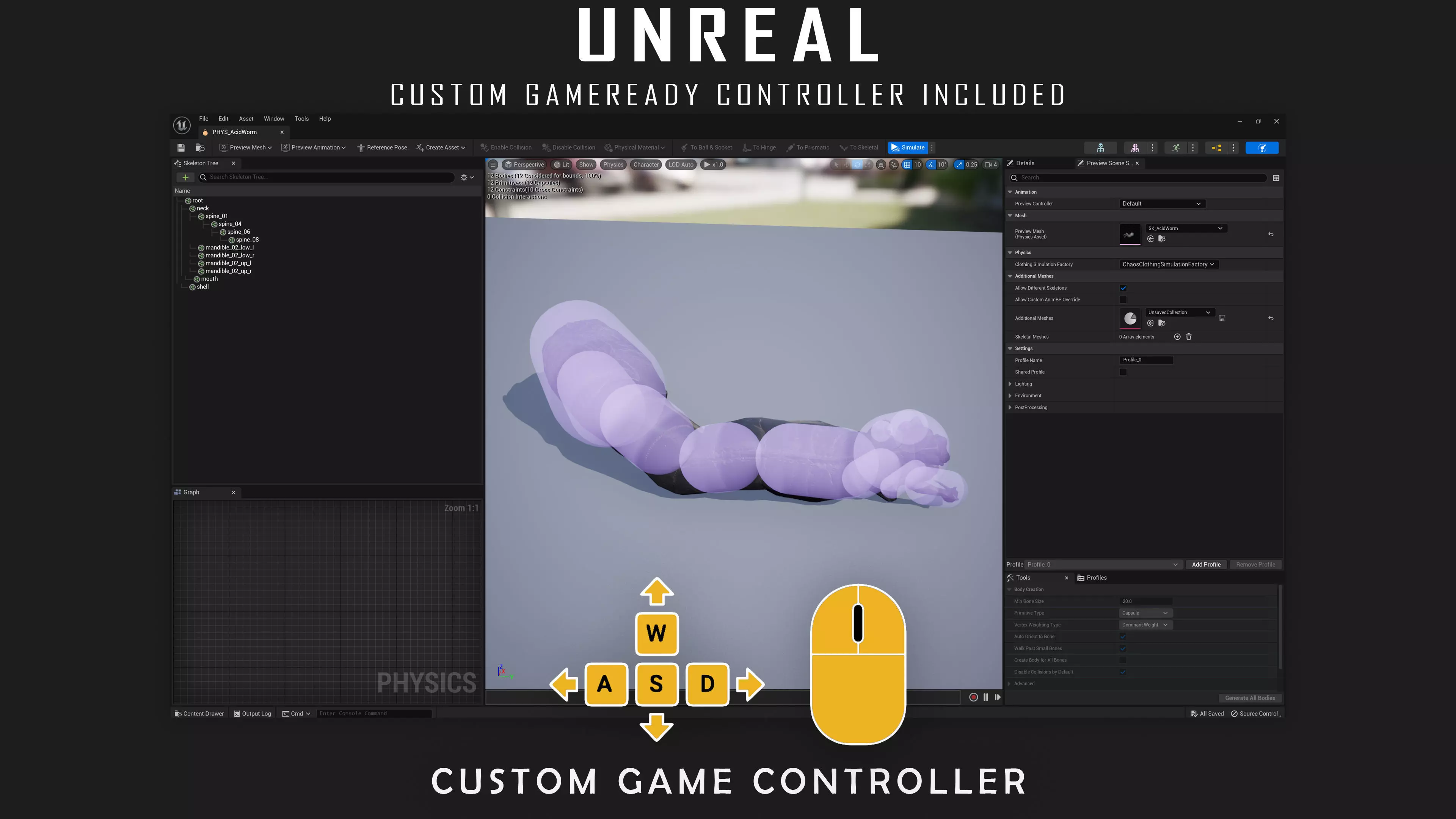 Abyssal Acid Worm - Shell Creature - 79 Low-poly 3D model_19