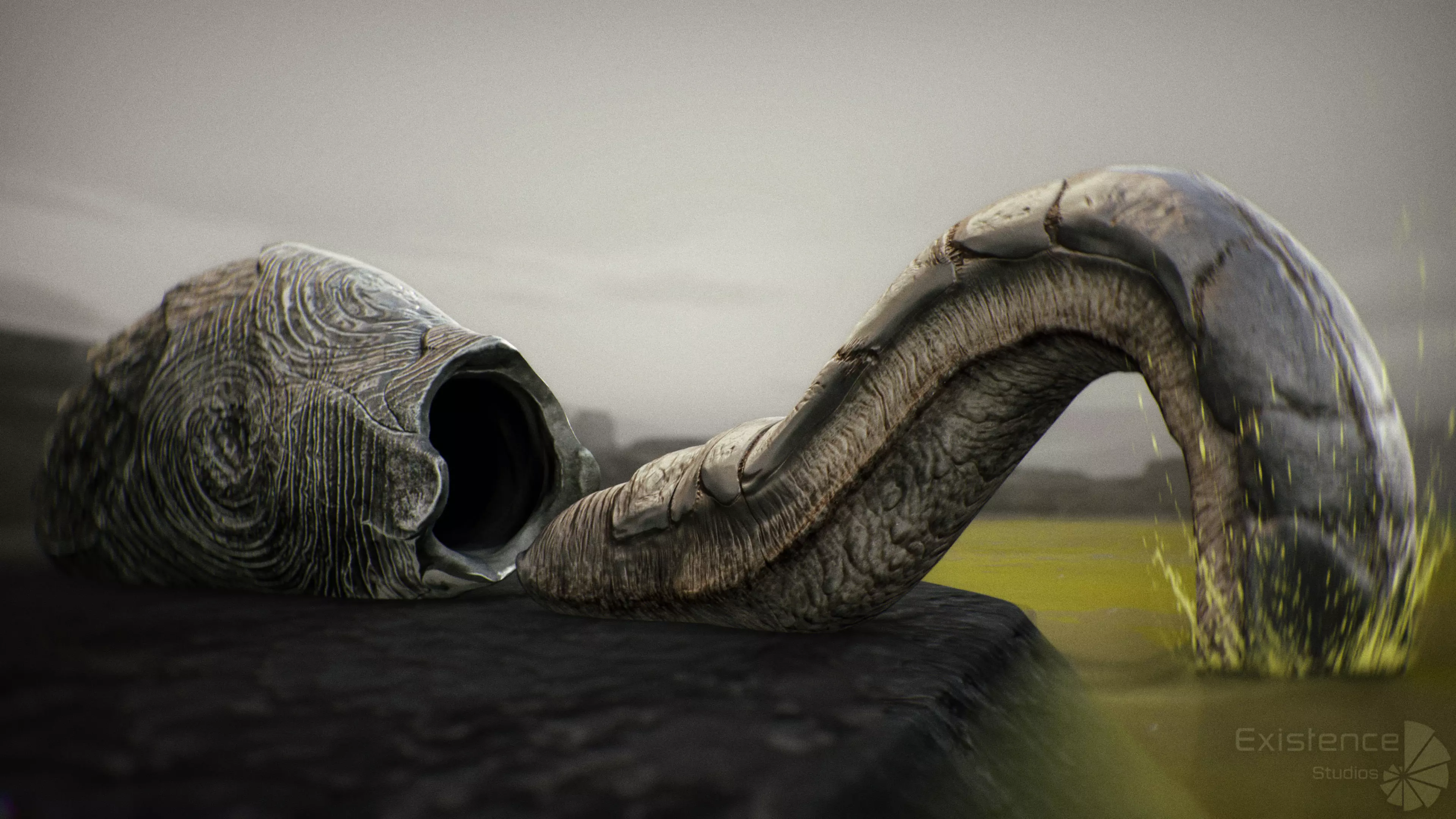 Abyssal Acid Worm - Shell Creature - 79 Low-poly 3D model_5