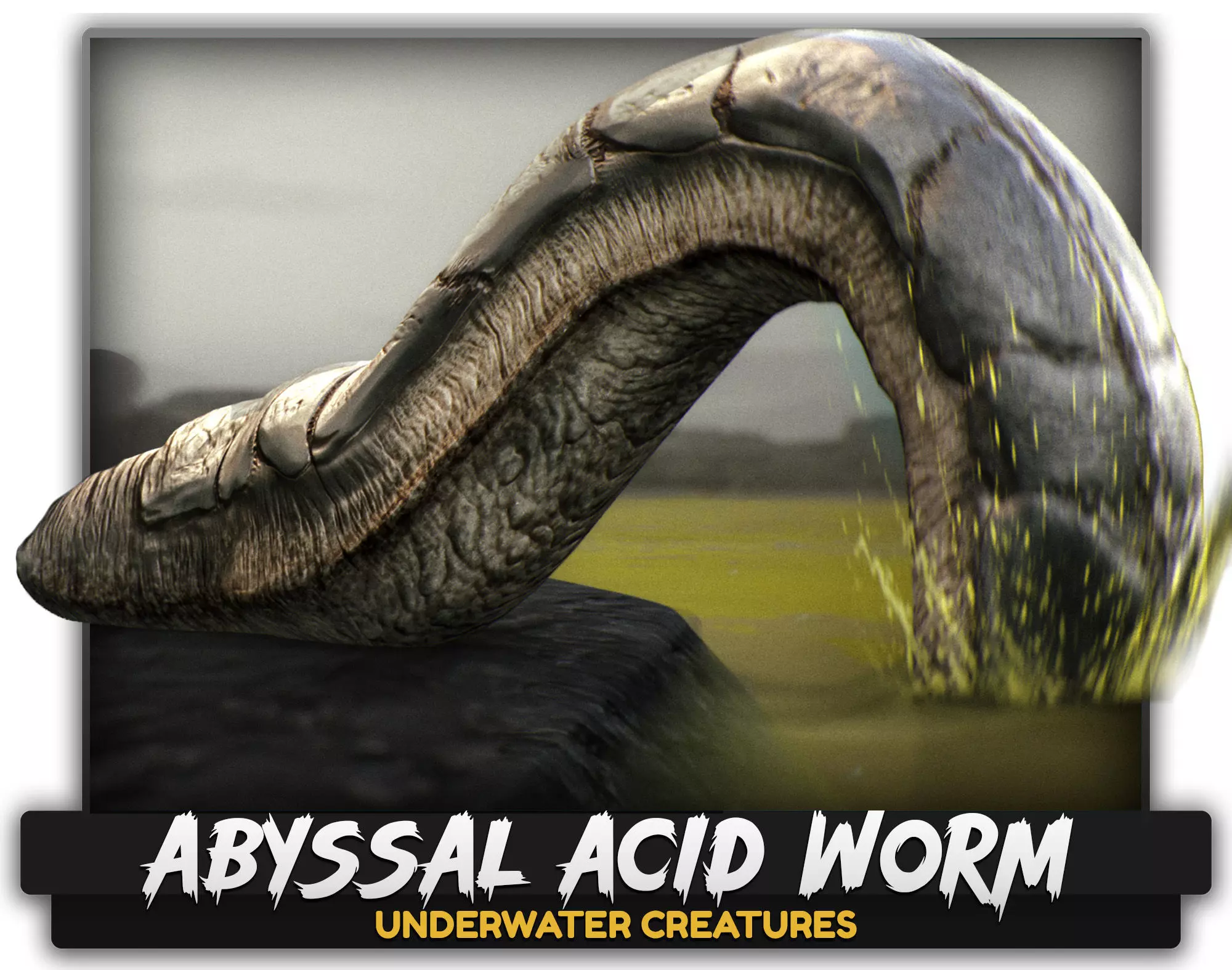 Abyssal Acid Worm - Shell Creature - 79 Low-poly 3D model_0
