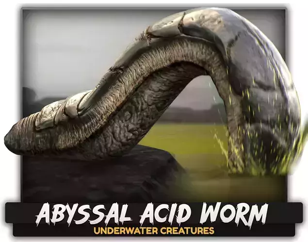 Abyssal Acid Worm - Shell Creature - 79 Low-poly 3D model