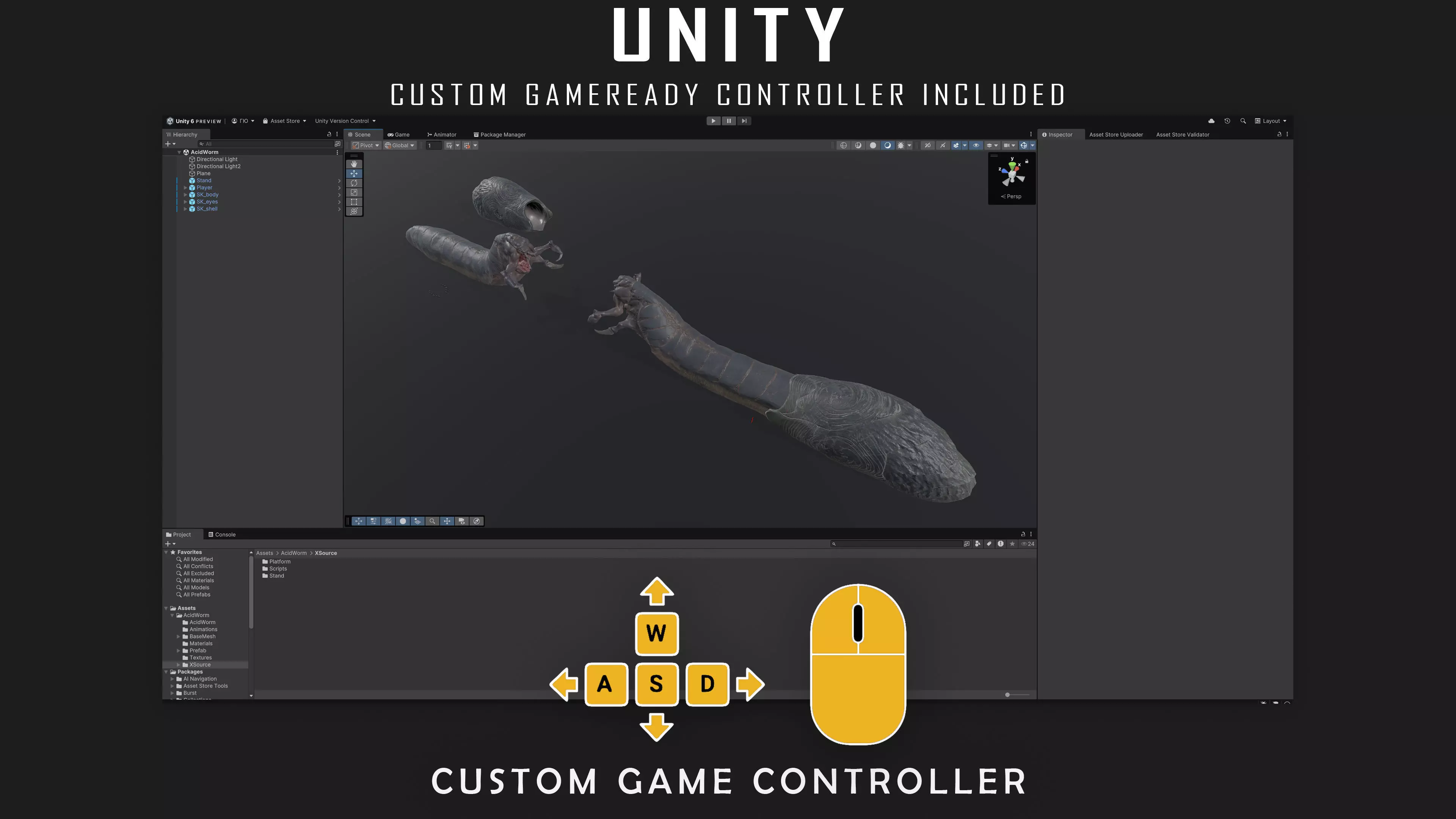 Abyssal Acid Worm - Shell Creature - 79 Low-poly 3D model_9