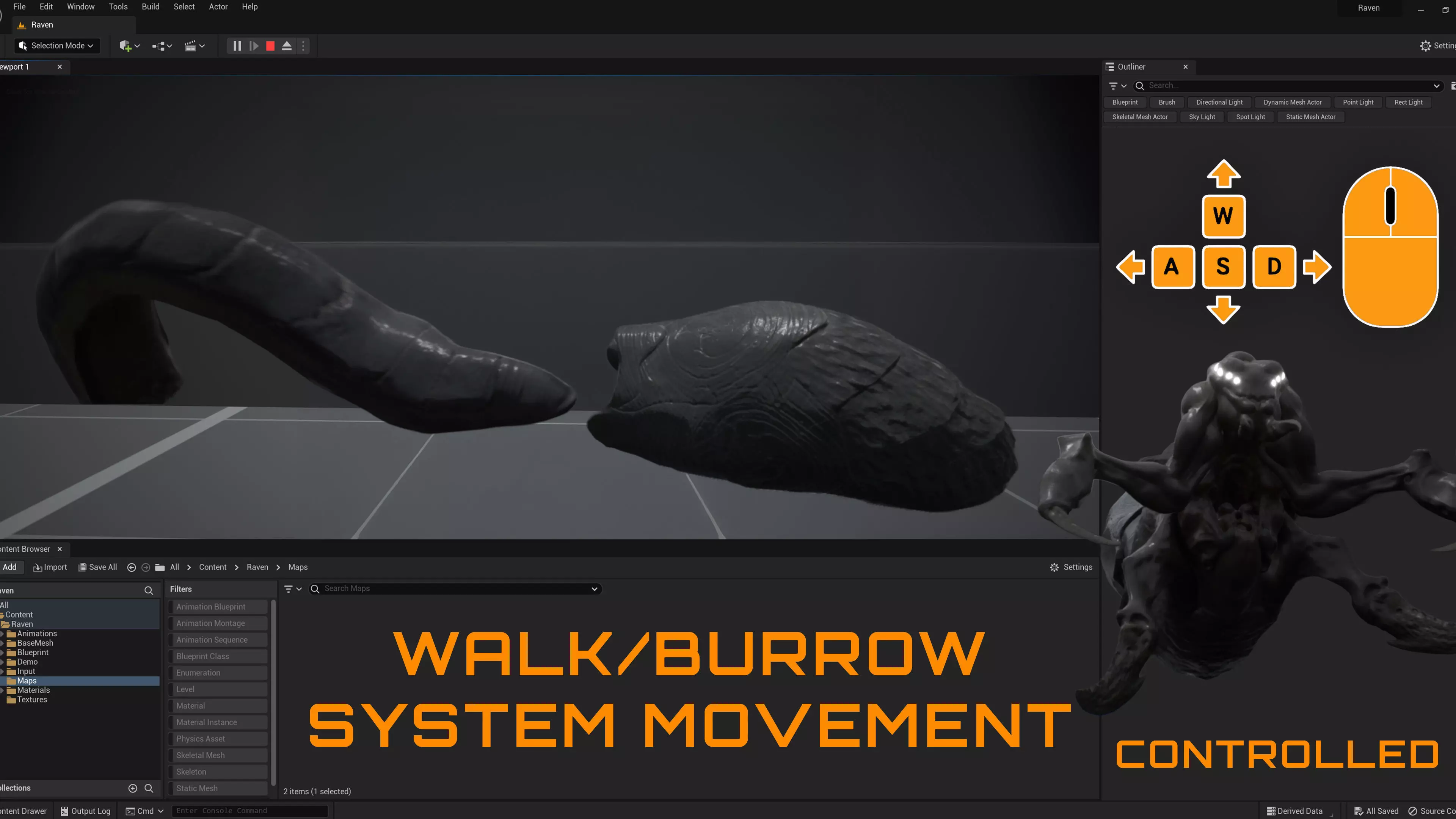 Abyssal Acid Worm - Shell Creature - 79 Low-poly 3D model_7