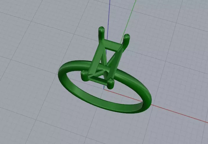 Solitaire engagement rings Model 8097 3D print model_3