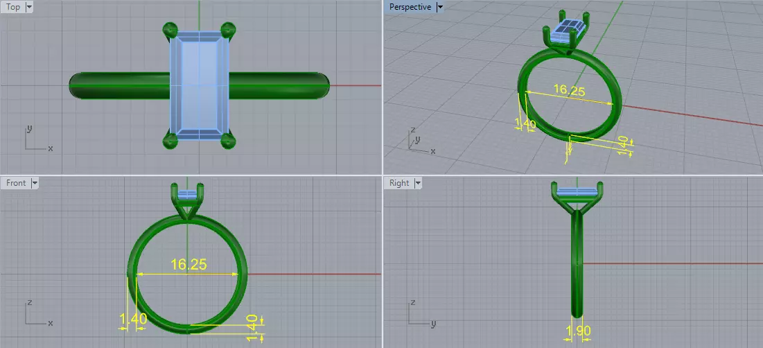 Solitaire engagement rings Model 8097 3D print model_6