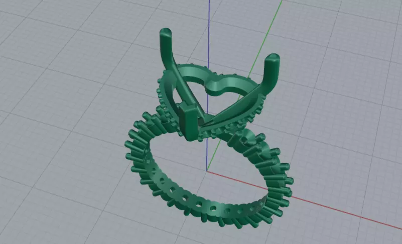 Heart ring Model 8091 3D print model_3