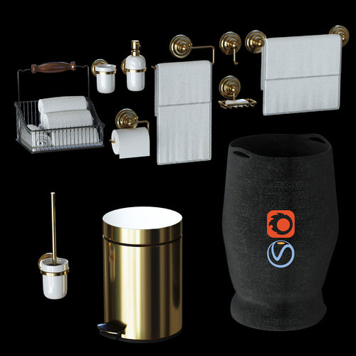 Classic set for bathrooms Vray and Corona 3D model