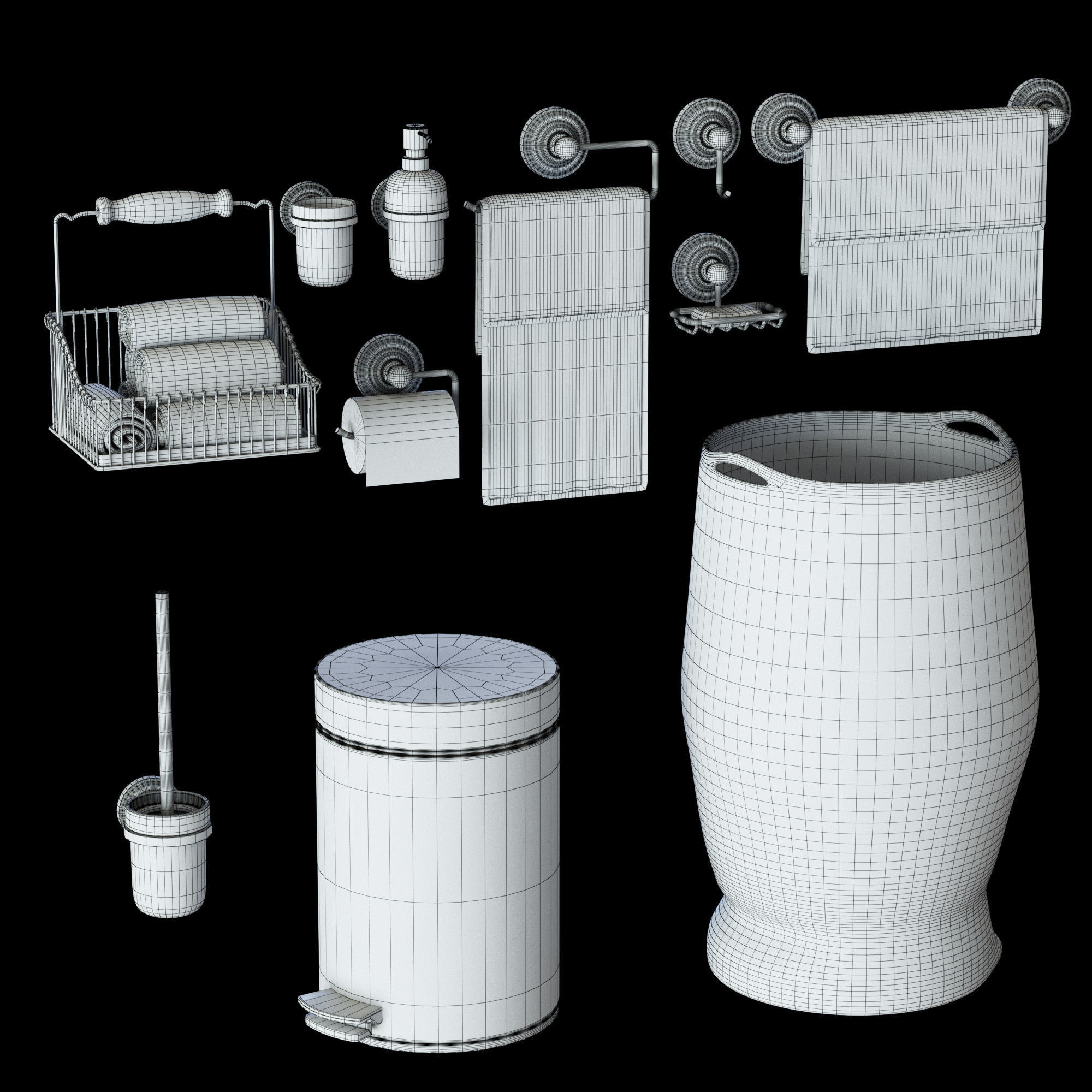 Classic set for bathrooms Vray and Corona 3D model_2