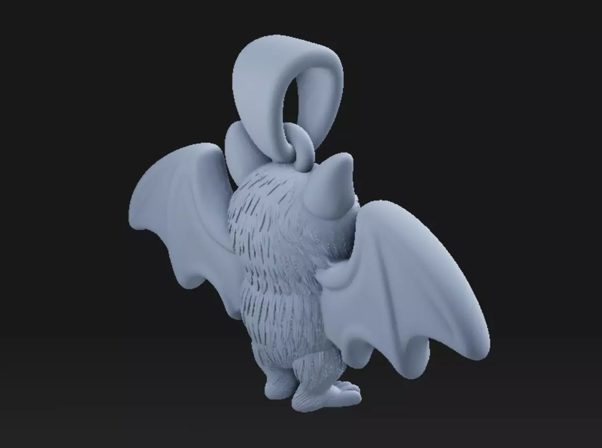 Cute halloween bat pendant 3D print model_5