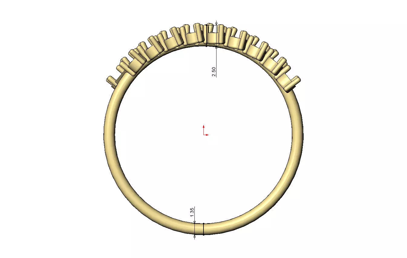 Tilted half eternity baguette and diamond ring US sizes 7to12 3D print model_6