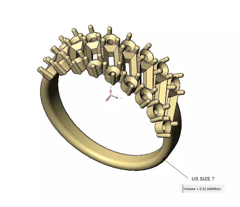 Tilted half eternity baguette and diamond ring US sizes 7to12 3D print model_11