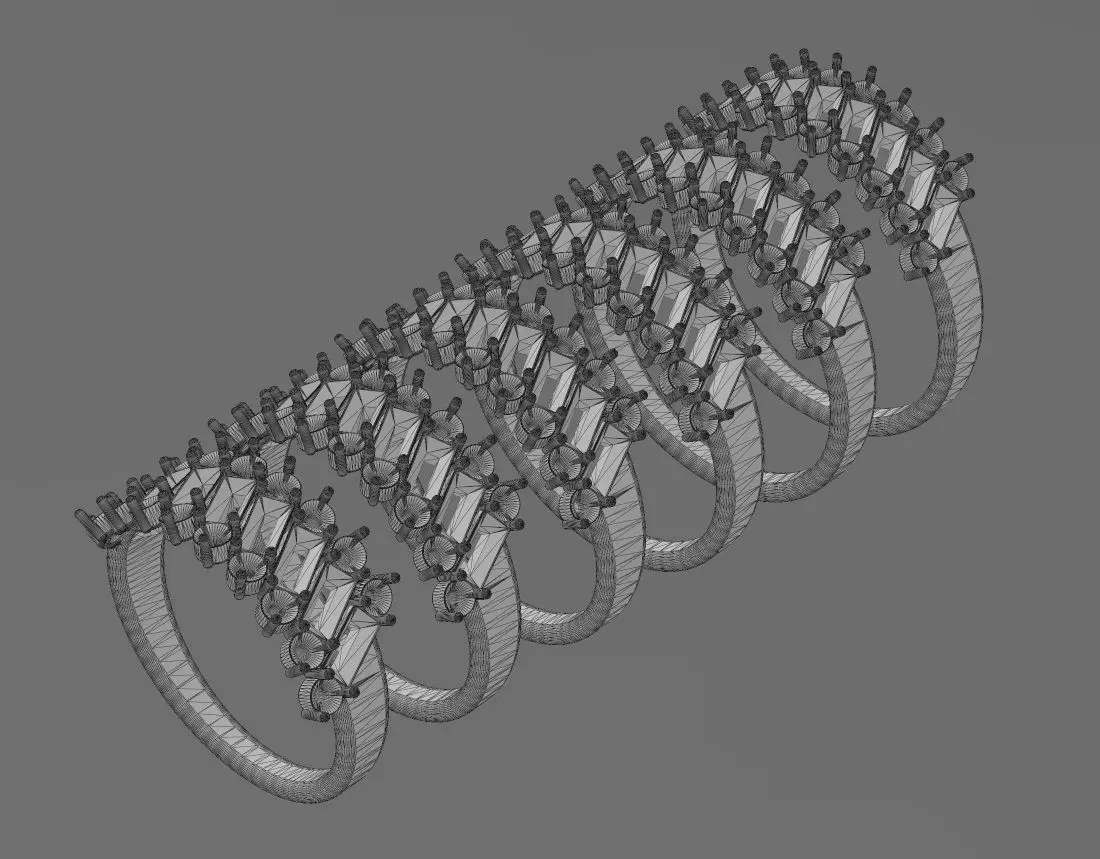 Tilted half eternity baguette and diamond ring US sizes 7to12 3D print model_13