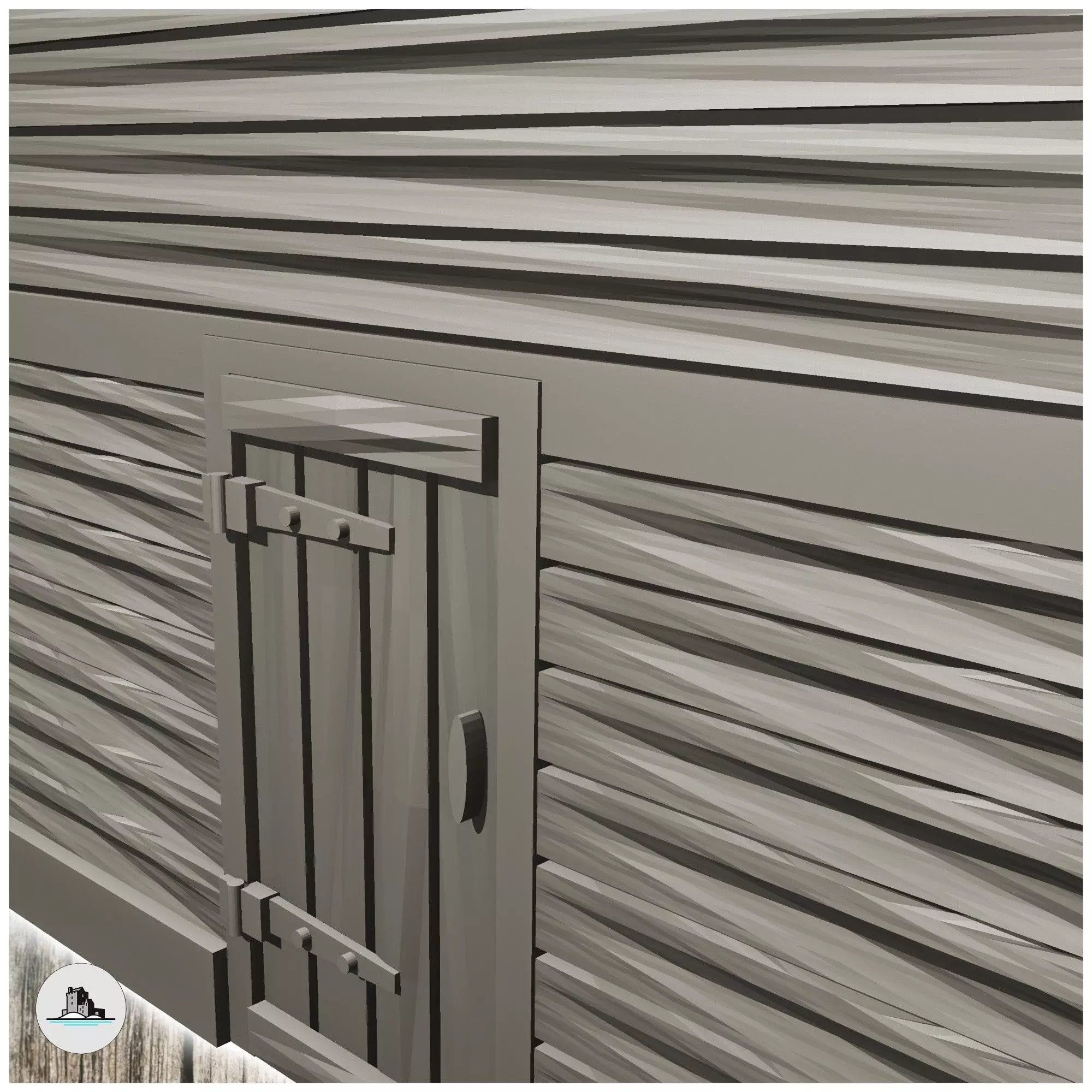 Set of western houses with toilet cabins 13 - Cowboy USA America 3D print model_5