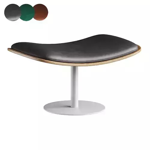 black leather footstool