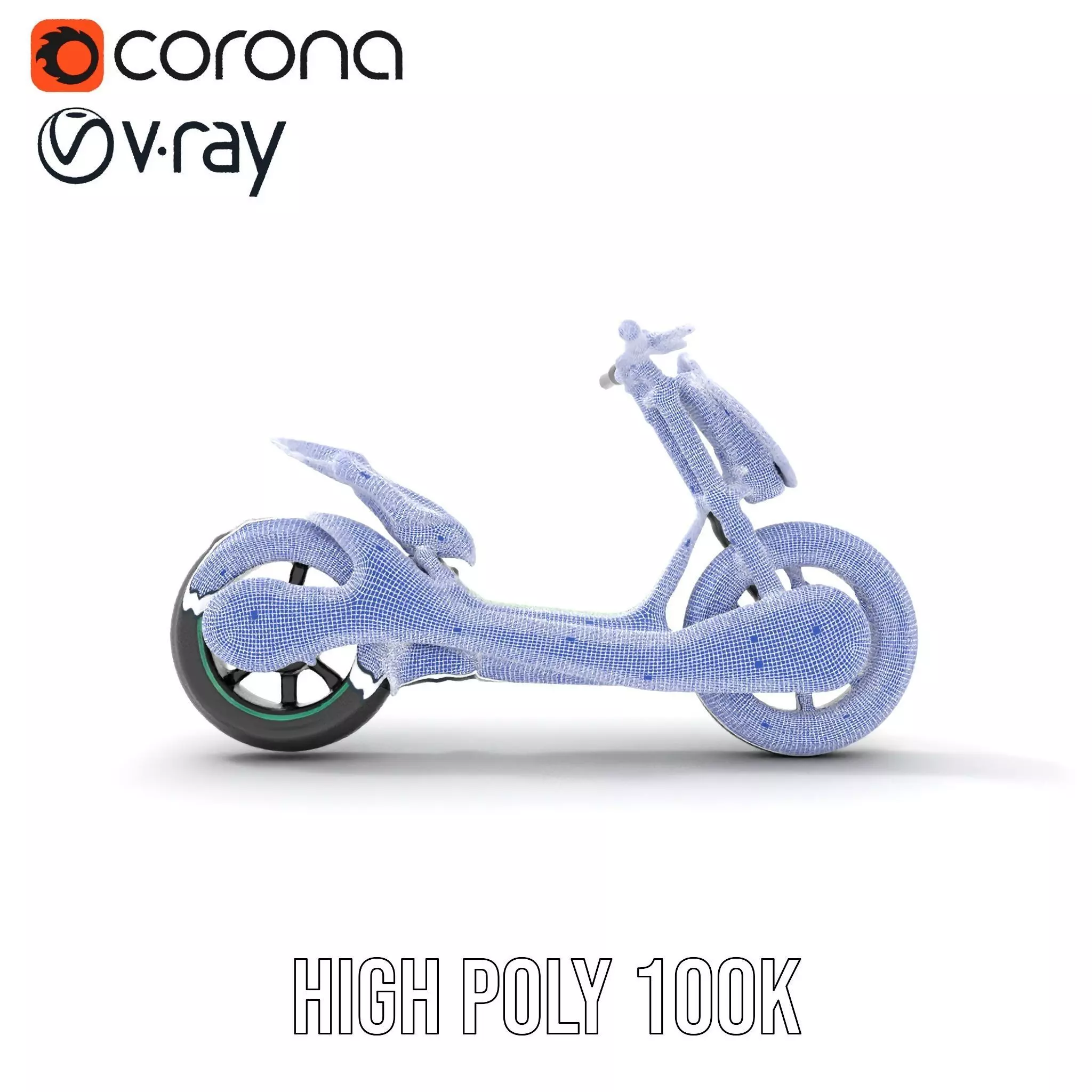 Futuristic Electric Scooter model pack Low-poly 3D model_19