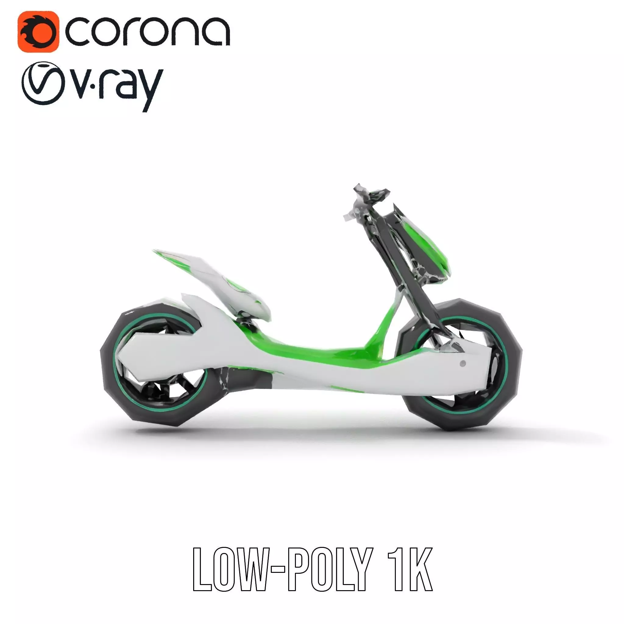 Futuristic Electric Scooter model pack Low-poly 3D model_21
