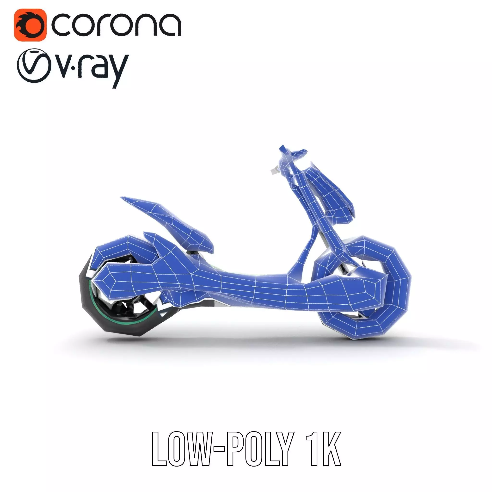 Futuristic Electric Scooter model pack Low-poly 3D model_29