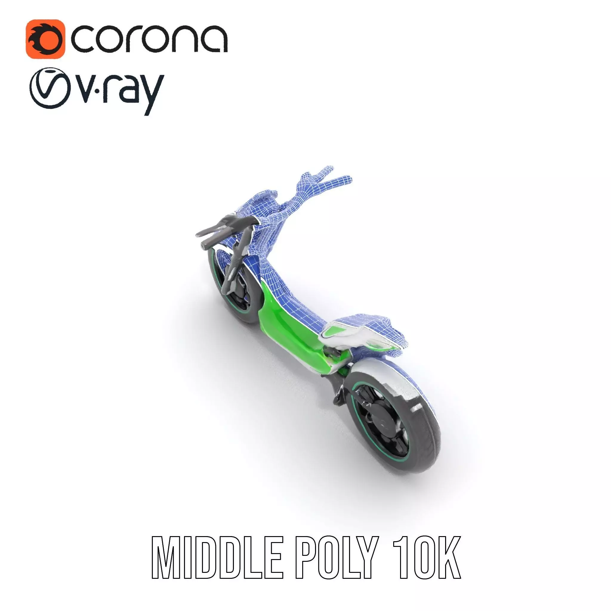 Futuristic Electric Scooter model pack Low-poly 3D model_7