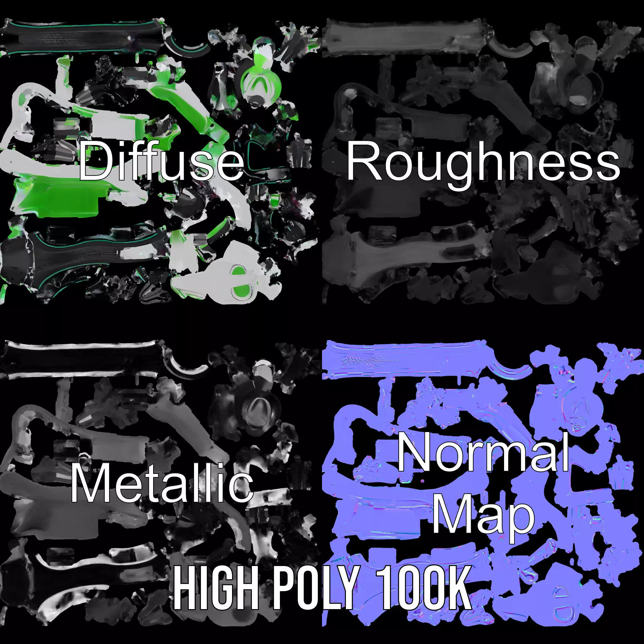 Futuristic Electric Scooter model pack Low-poly 3D model_4