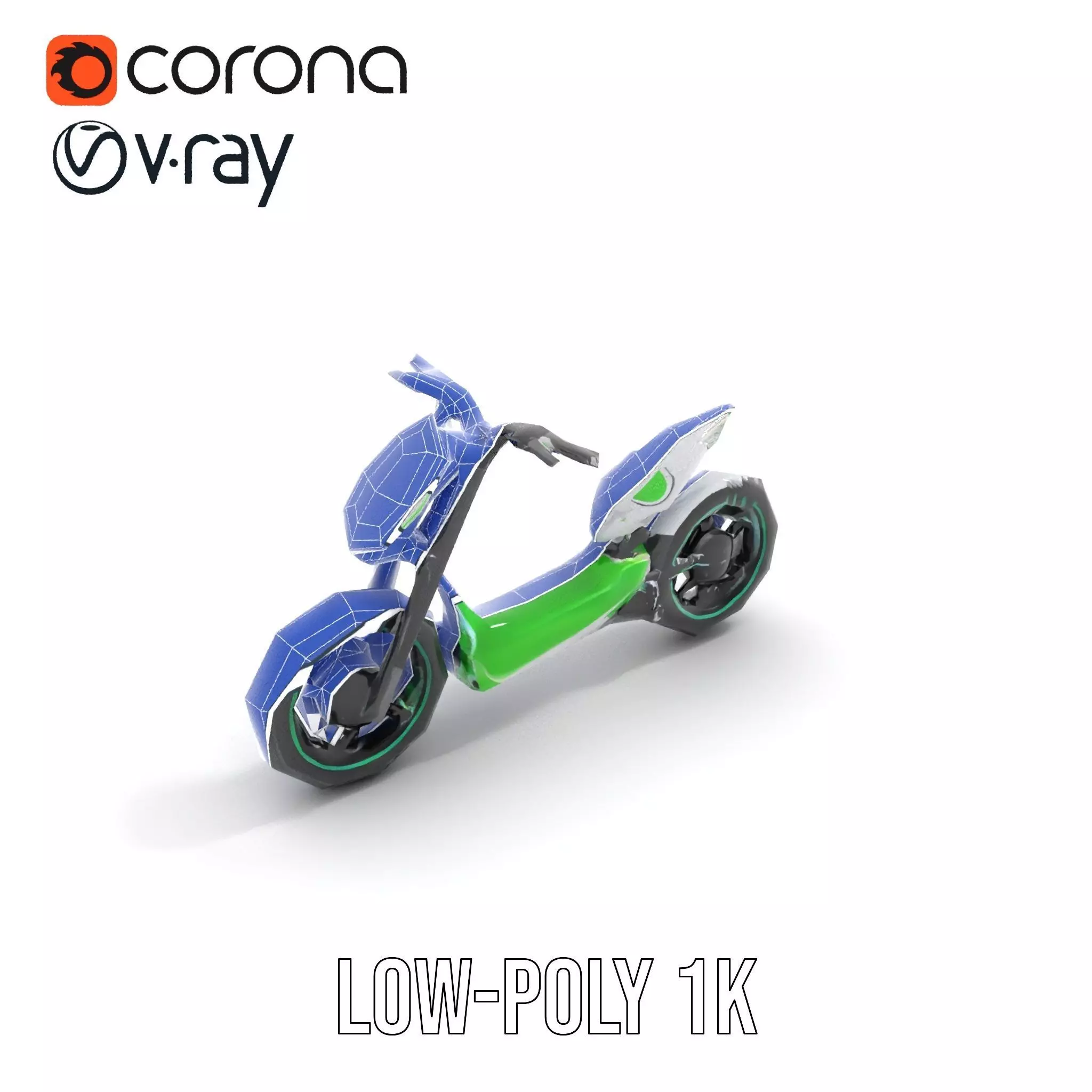 Futuristic Electric Scooter model pack Low-poly 3D model_10