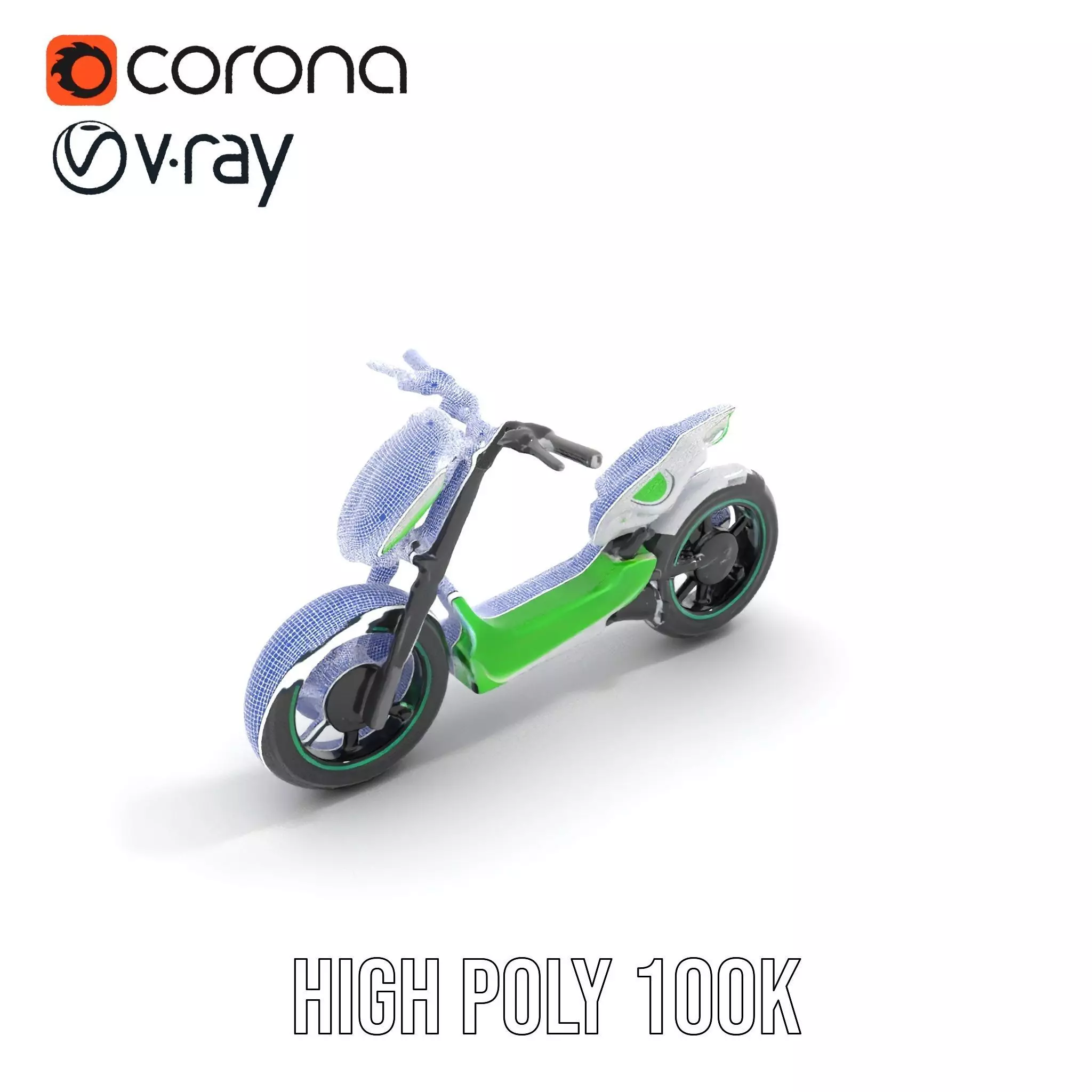 Futuristic Electric Scooter model pack Low-poly 3D model_27