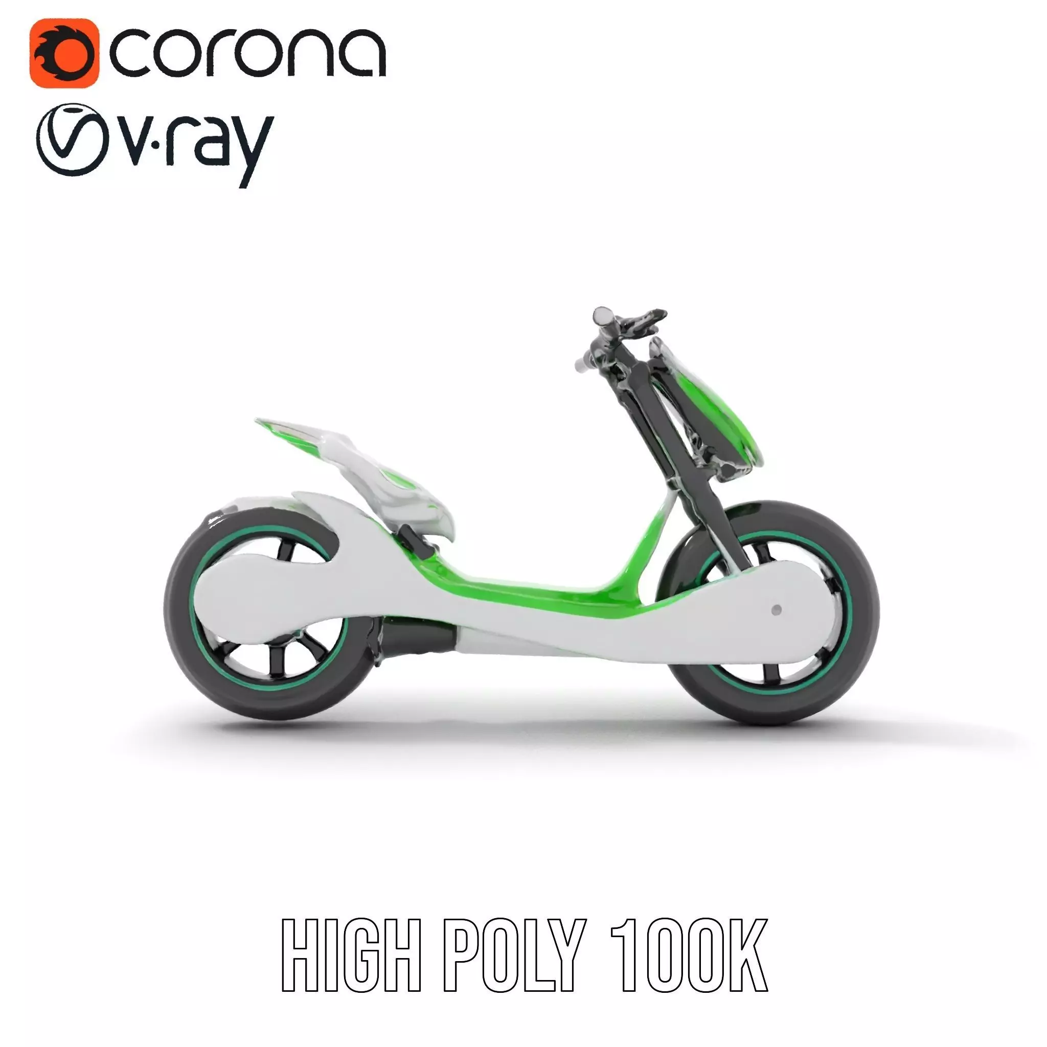 Futuristic Electric Scooter model pack Low-poly 3D model_30